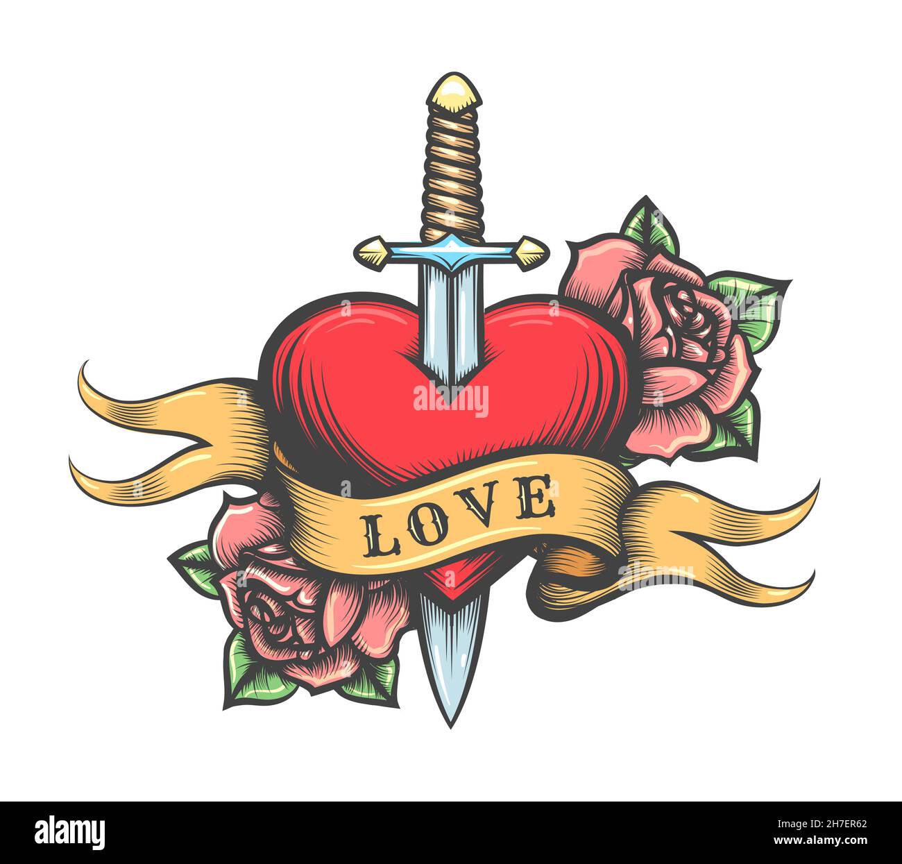 The Classic Heart Dagger Tattoo Meaning  Ideas  Tattoodo