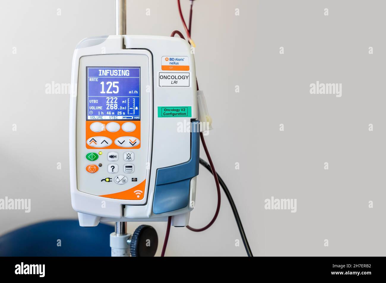 Alaris Nexus GP volumetric pump used for blood transfusion, with copy space Stock Photo