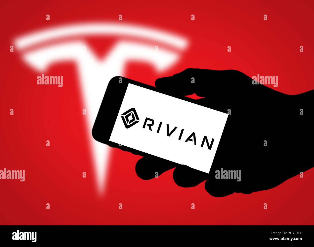 Rivian - American electric vehicle automaker Stock Photo