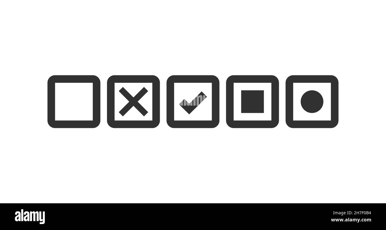 Checkbox set with blank and checked checkboxes vector icons for apps ...