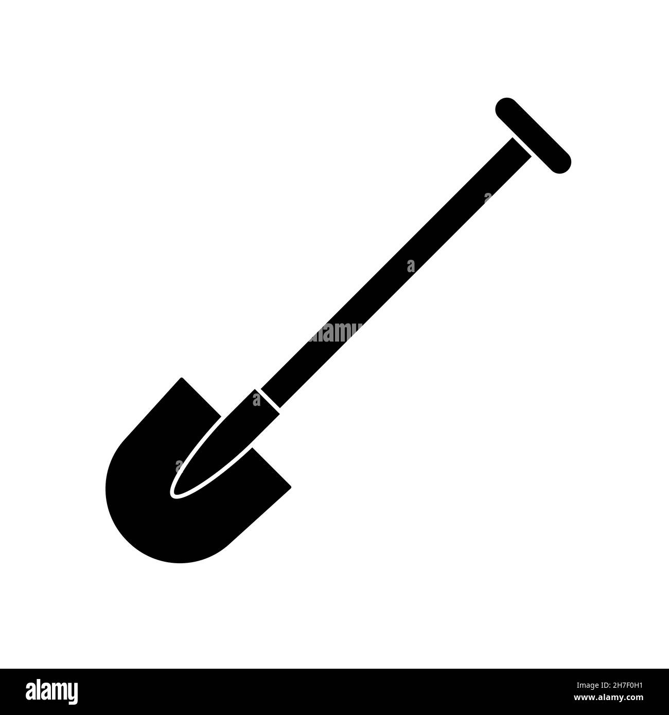 Shovel icon. Shovel for digging and construction. Black shovel symbol