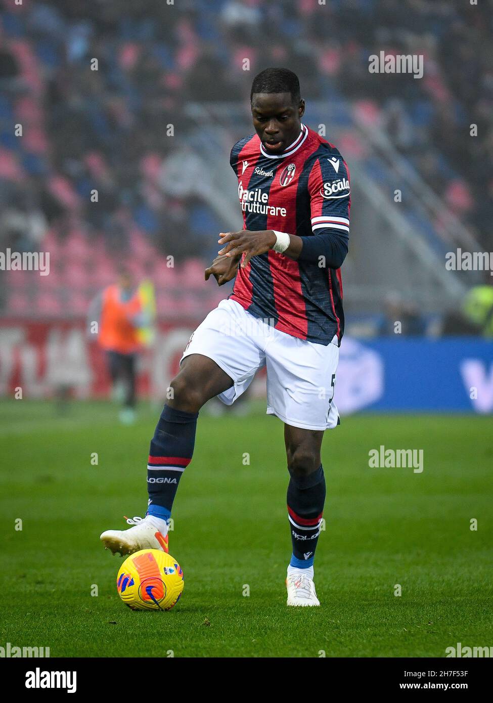 Renato Dall'Ara stadium, Bologna, Italy, November 21, 2021, Bologna's Adama Soumaoro portrait in