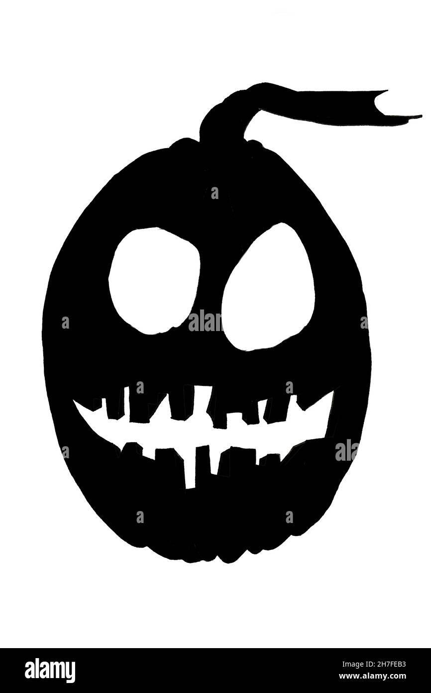 Halloween pumpkin outline icon for coloring isolated Stock Photo - Alamy