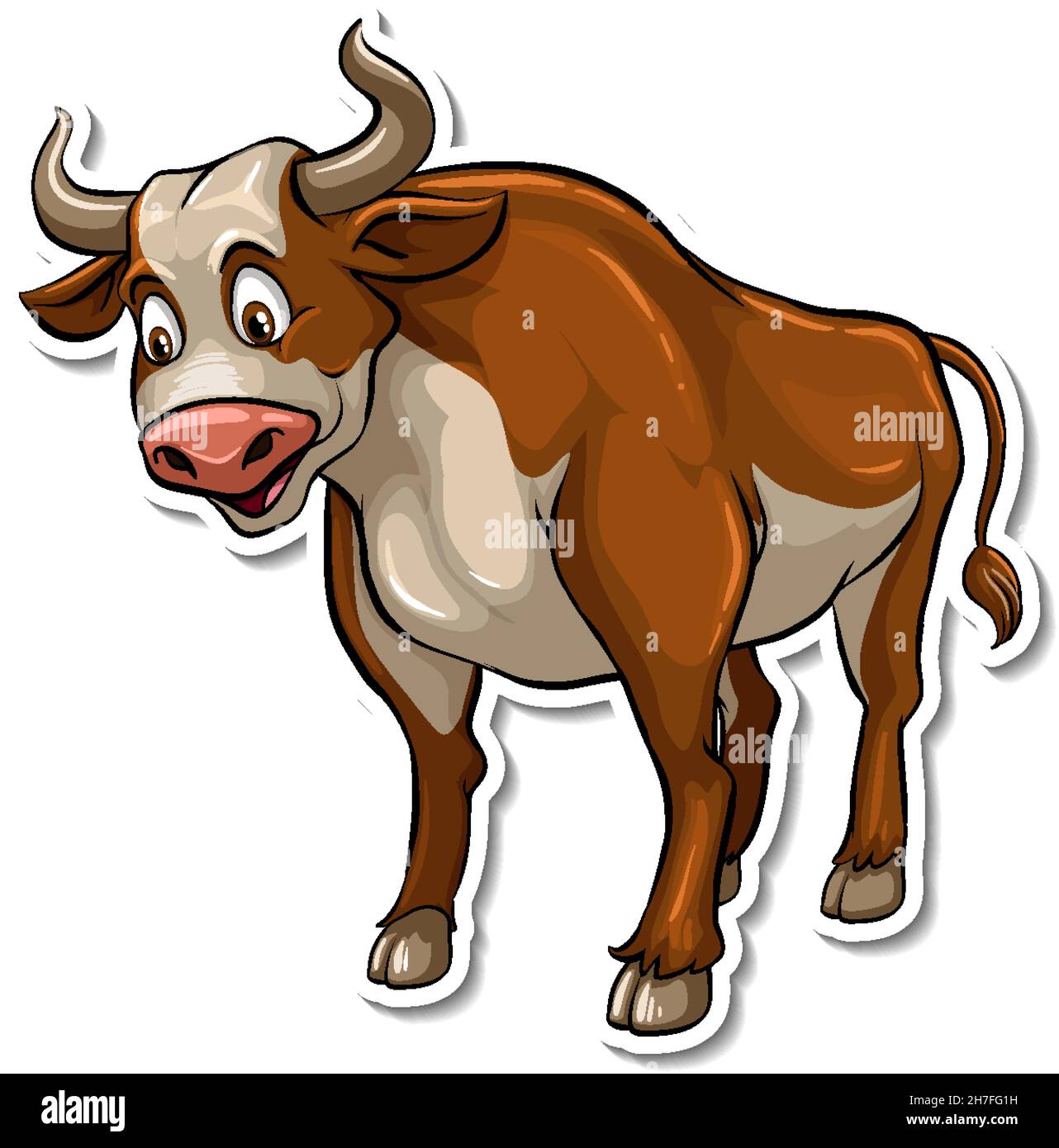 Bull animal cartoon sticker illustration Stock Vector Image & Art - Alamy