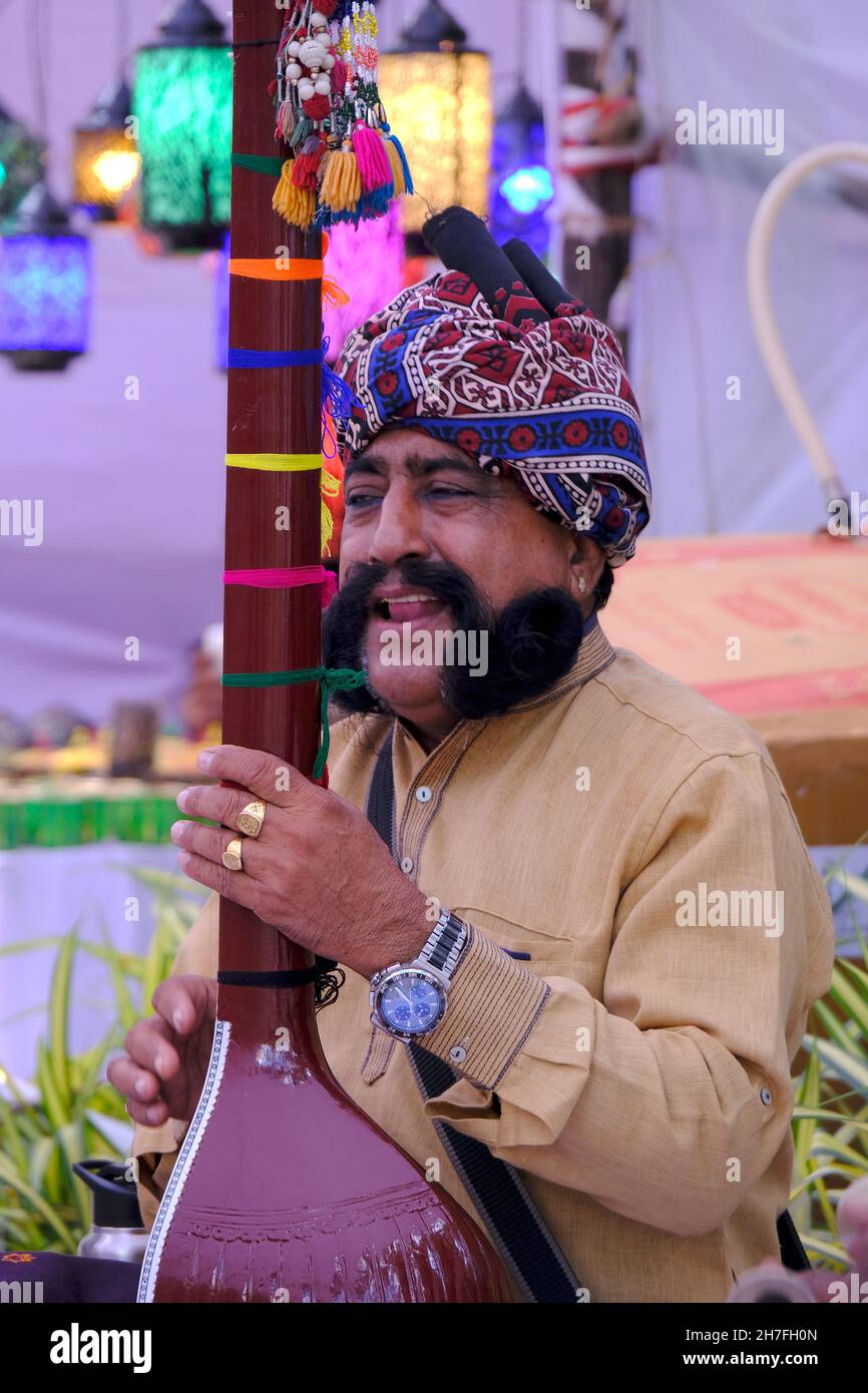 Pune, Maharashtra / India November 18, 2021 Rajasthani folk singer