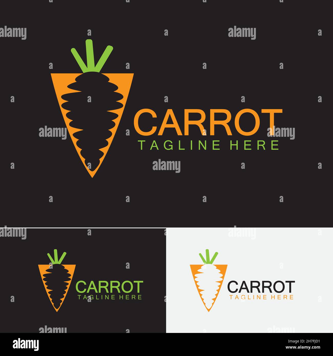 Carrot logo vector icon illustration design template Stock Vector