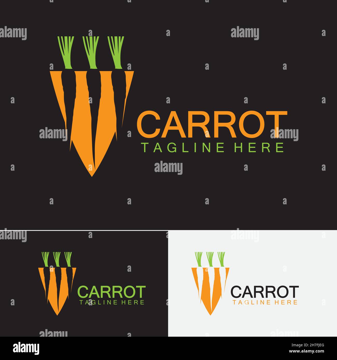 Carrot logo vector icon illustration design template Stock Vector