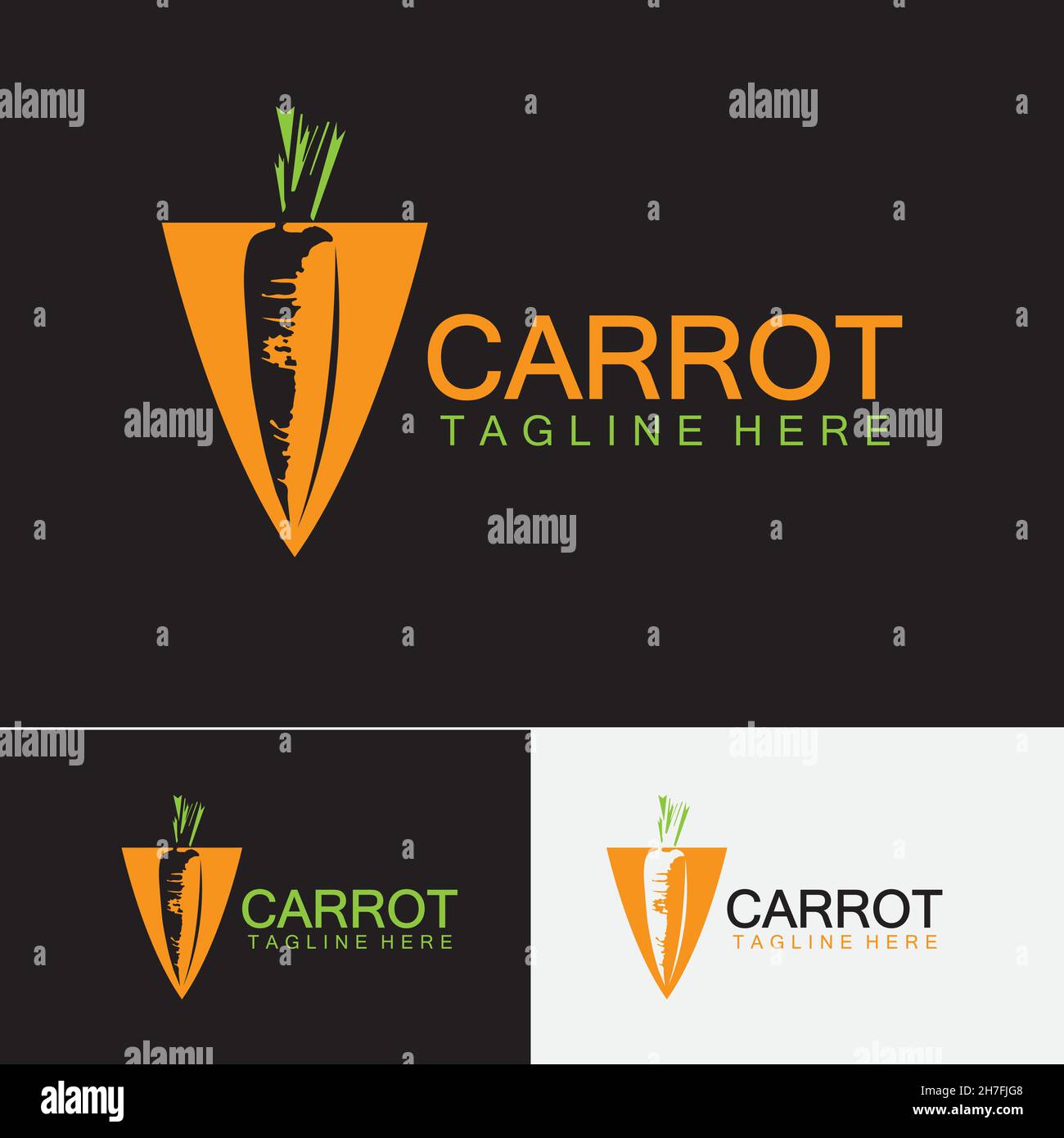 Carrot logo vector icon illustration design template Stock Vector