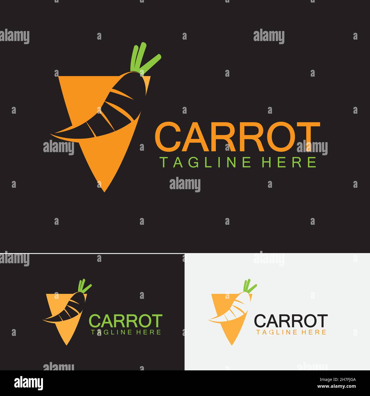 Carrot logo vector icon illustration design template Stock Vector