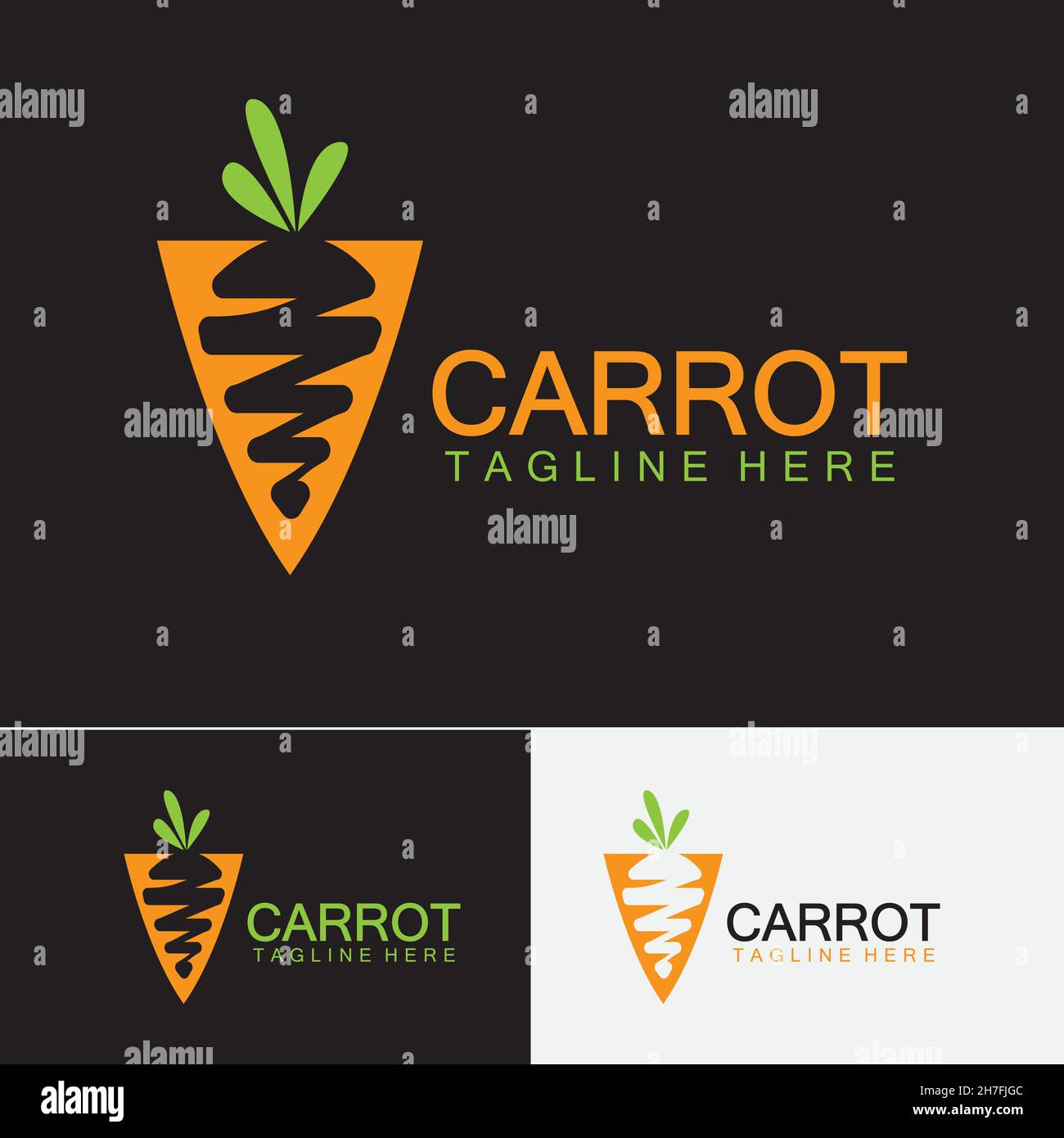 Carrot logo vector icon illustration design template Stock Vector