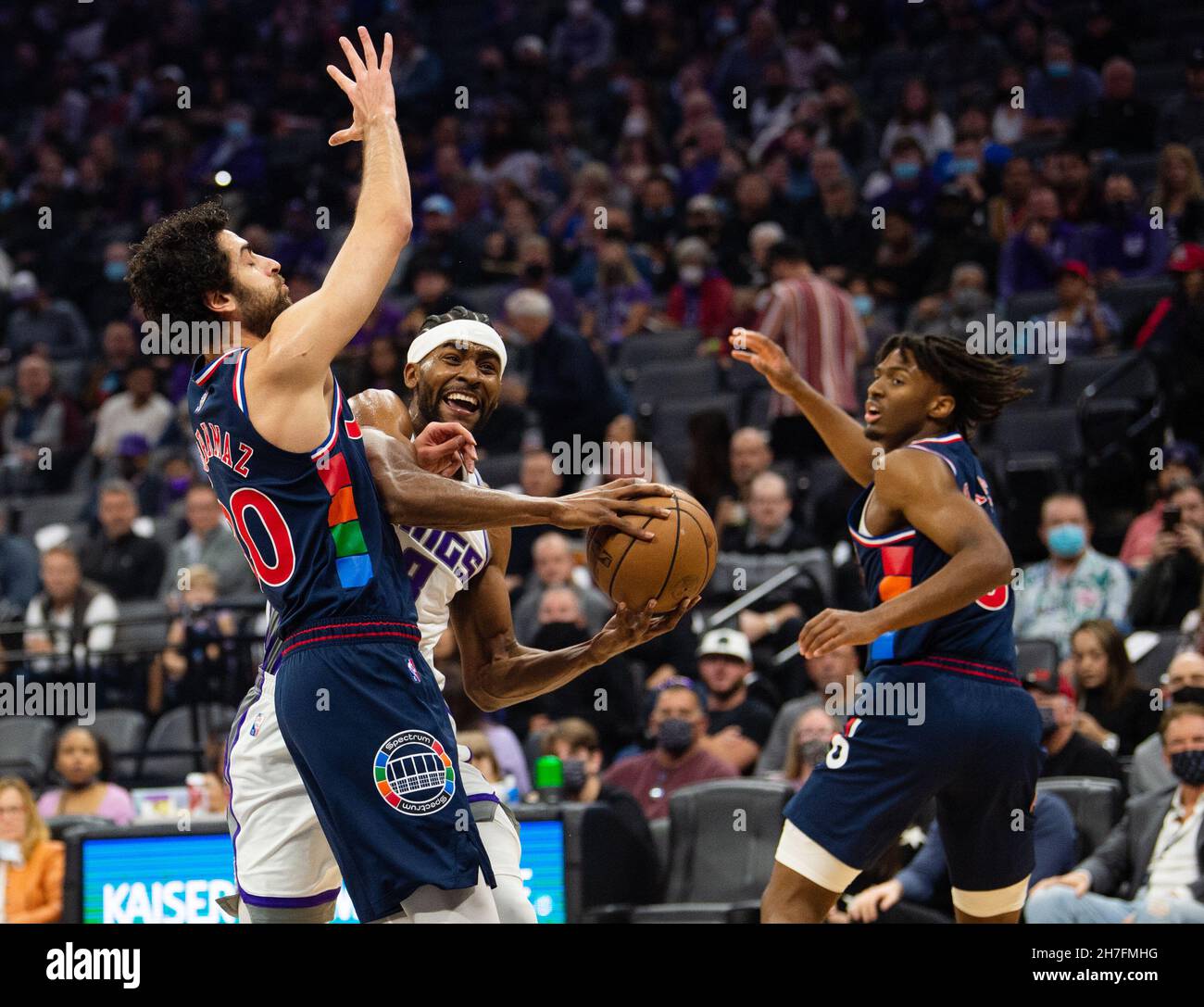 Philadelphia 76ers' Furkan Korkmaz in action during the first half of an NBA  basketball game against the Boston Celtics, Wednesday, Oct. 23, 2019, in  Philadelphia. The 76ers won 107-93. (AP Photo/Chris Szagola