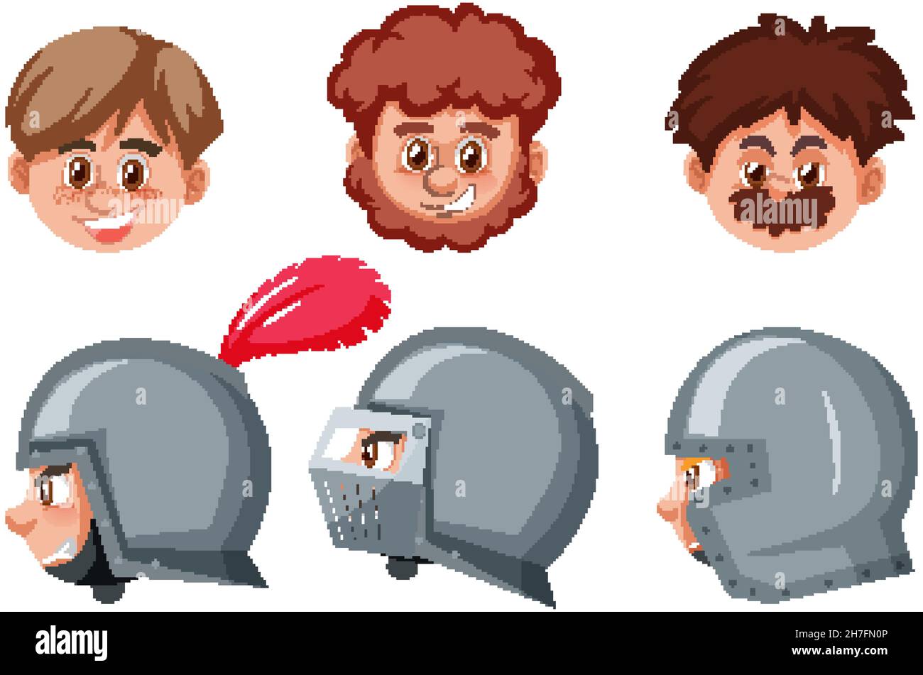 Set of male knight head illustration Stock Vector Image & Art Alamy