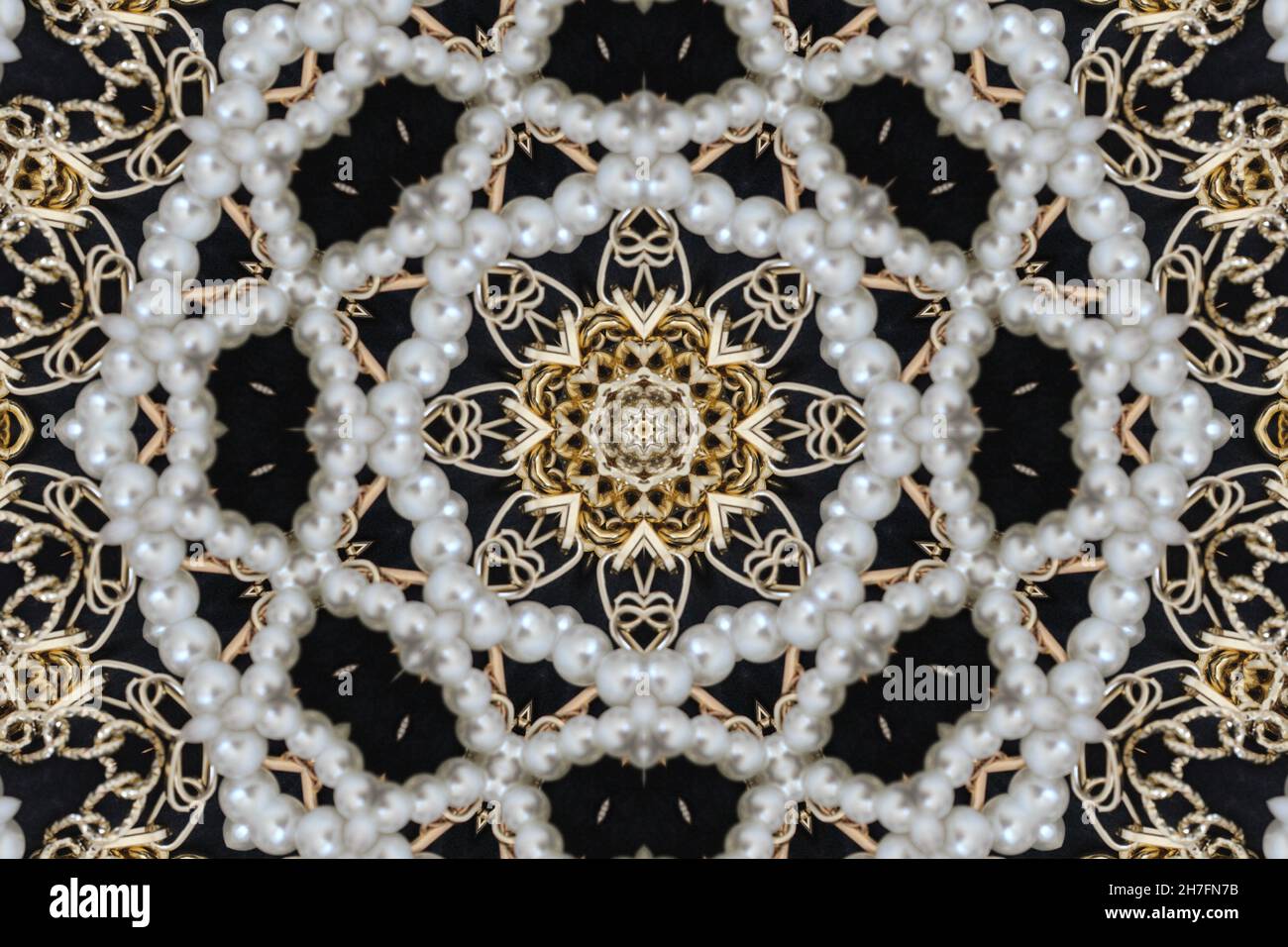 Abstract Golden Forms mandala design. Esoteric seamless background. Stock Photo