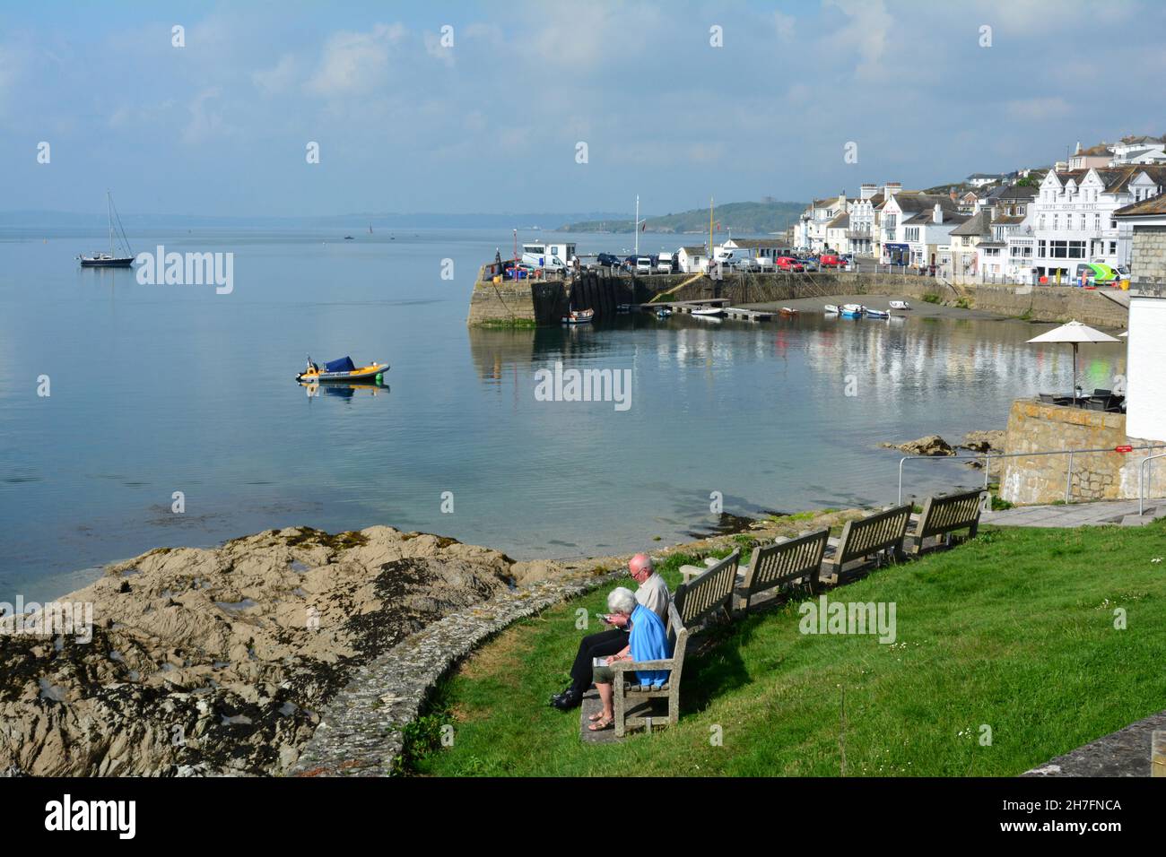 UNITED KINGDOM. ENGLAND. CORNWALLS. THE HARBOUR OF ST-MAWES IS NOW A WELLKNOWN TURISTICAL PLACE. Stock Photo