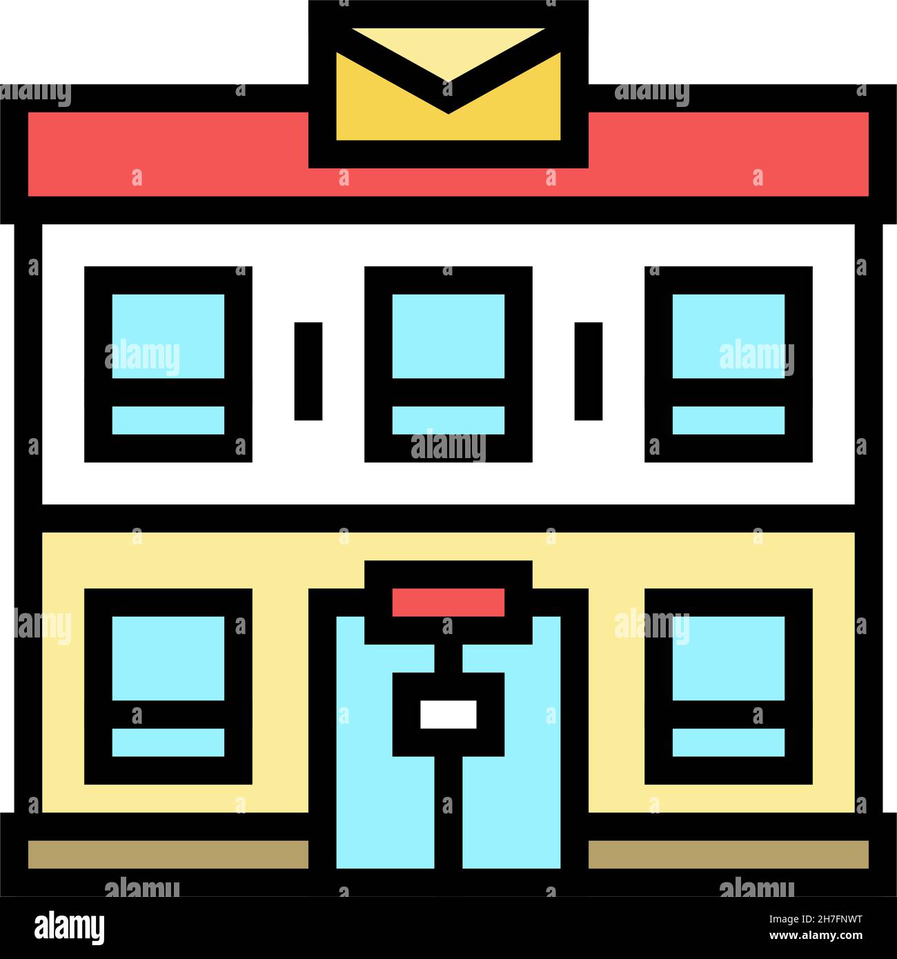 post office building color icon vector illustration Stock Vector Image ...