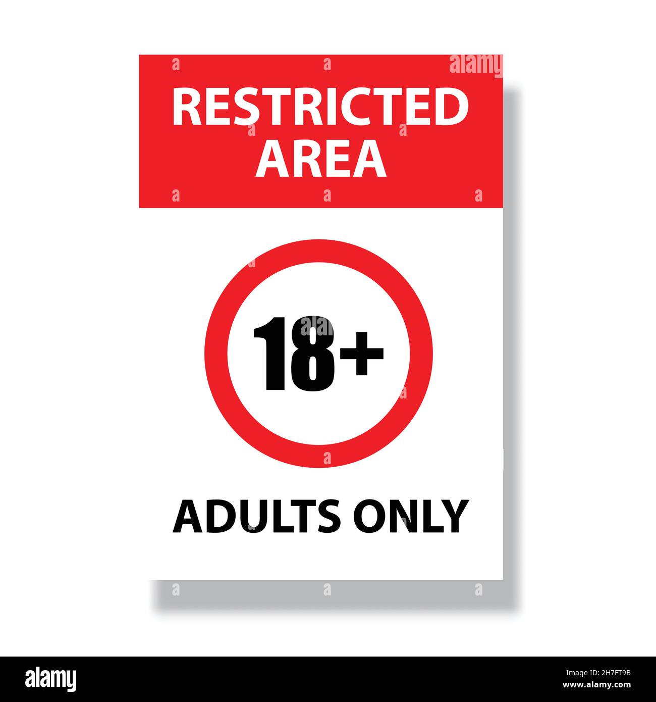 Restricted area 18 plus only symbol No access, no entry, prohibition sign with man vector icon for graphic design, logo, web site, social media, mobil Stock Vector