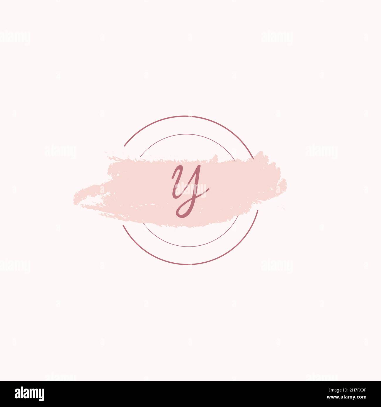 Initial letter alphabet Y watercolor logo icon, Feminine signature luxury logo design template Vector Stock Vector