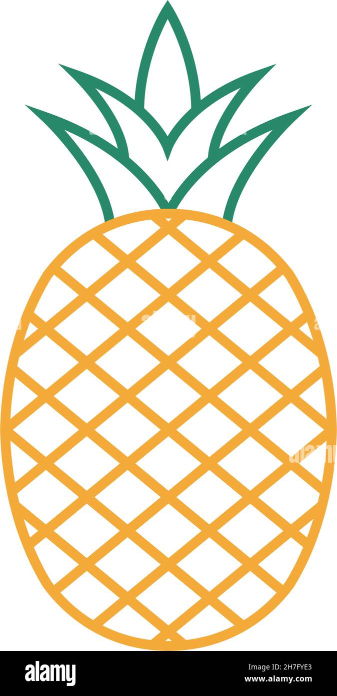 Pineapple fruit picon design template vector isolated illustration Stock Vector