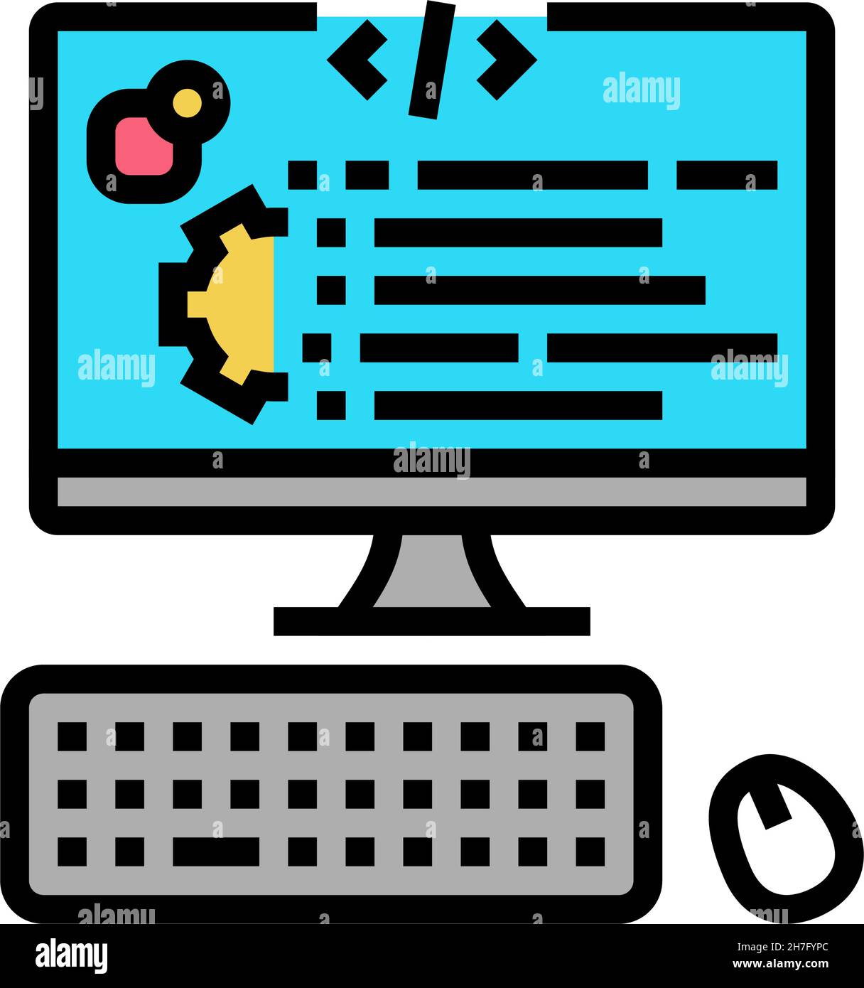 user-written software color icon vector illustration Stock Vector Image ...