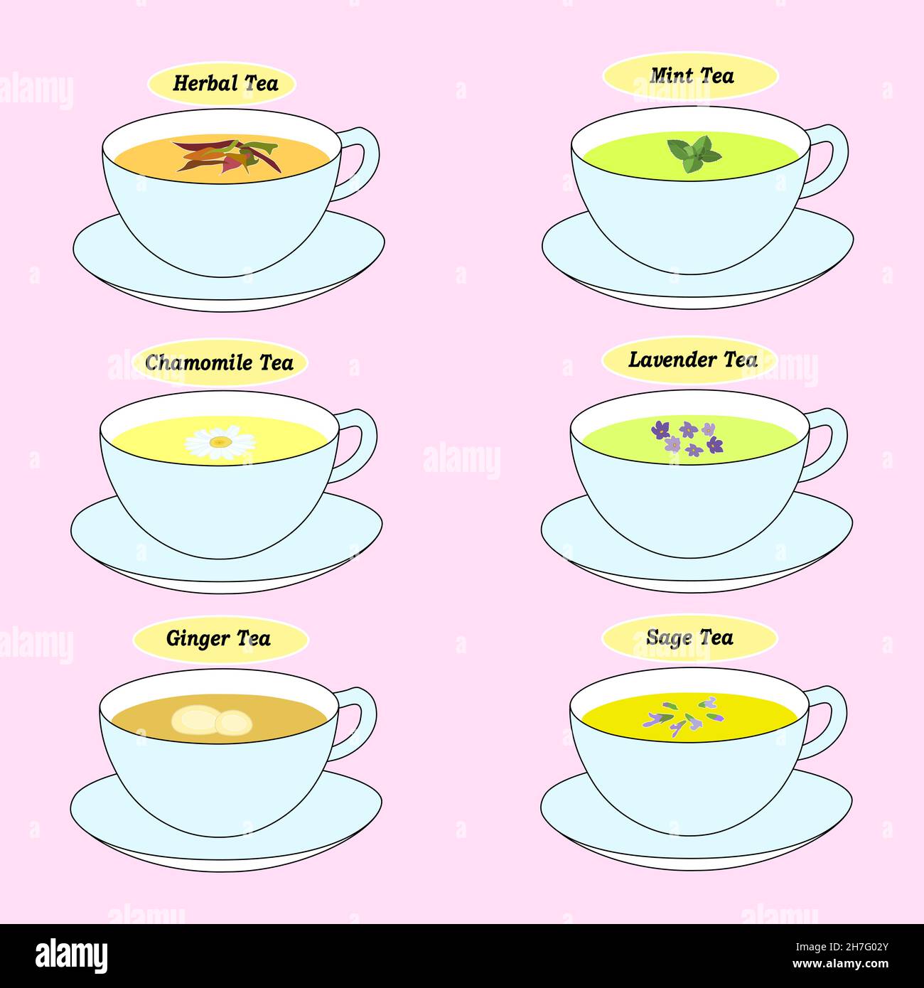 A Set Of Different Types Of Tea In Cups Stock Vector Image Art Alamy a-set-of-different-types-of-tea-in-cups-stock-vector-image-art-alamy