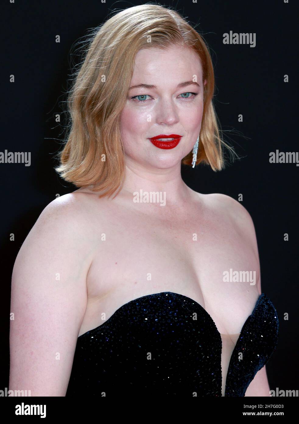LONDON, UNITED KINGDOM - Oct 15, 2021: Sarah Snook  attends European premiere of season 3 of 'Succession' at the Royal Festival Hall the London Film F Stock Photo