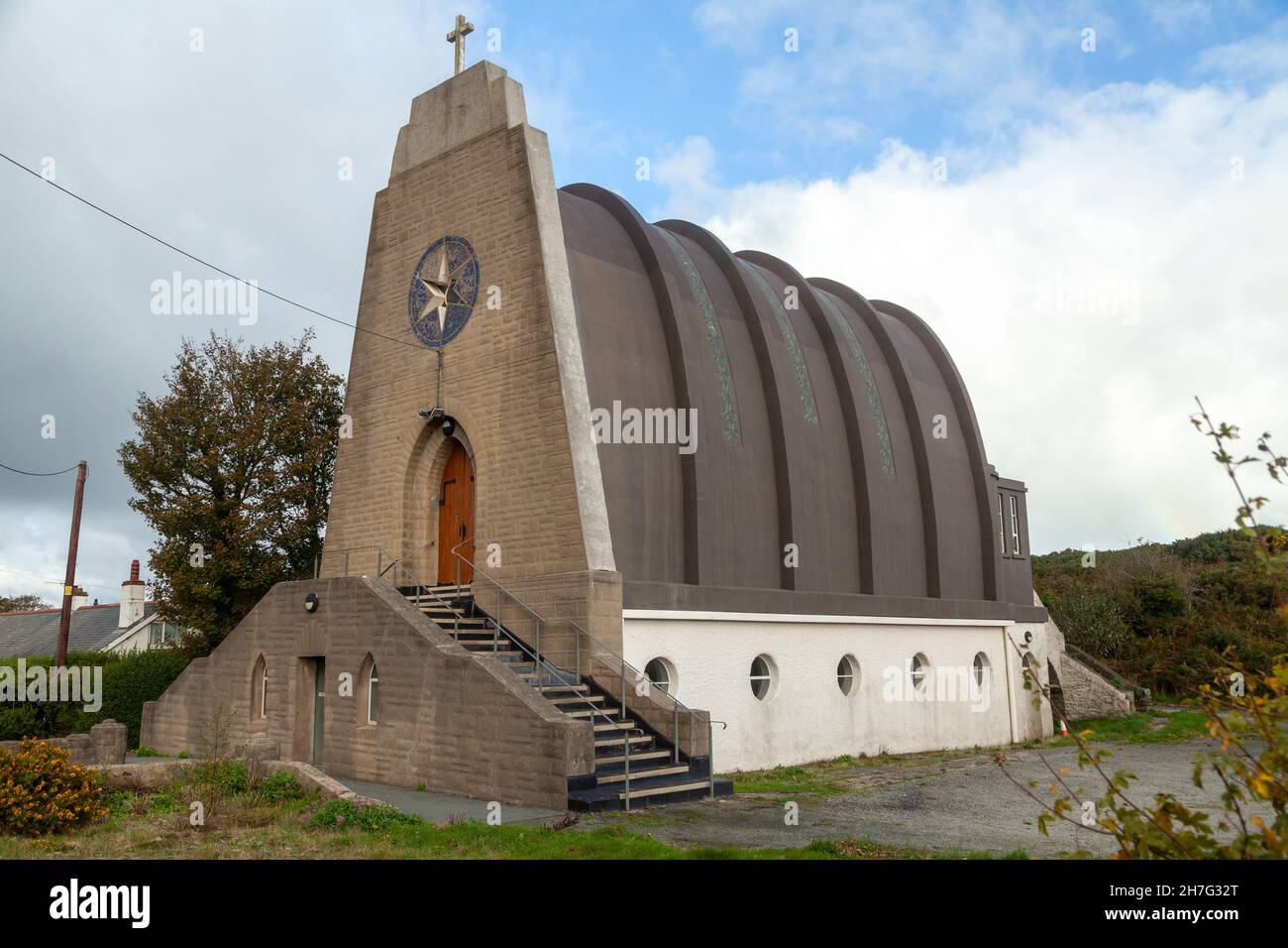 Church of Our Lady Star of the Sea and St Winifred, Amlwch, Anglesey Stock Photo