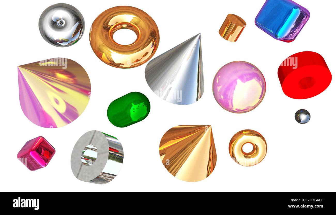 Colorful 3d geometric shapes hi-res stock photography and images - Alamy