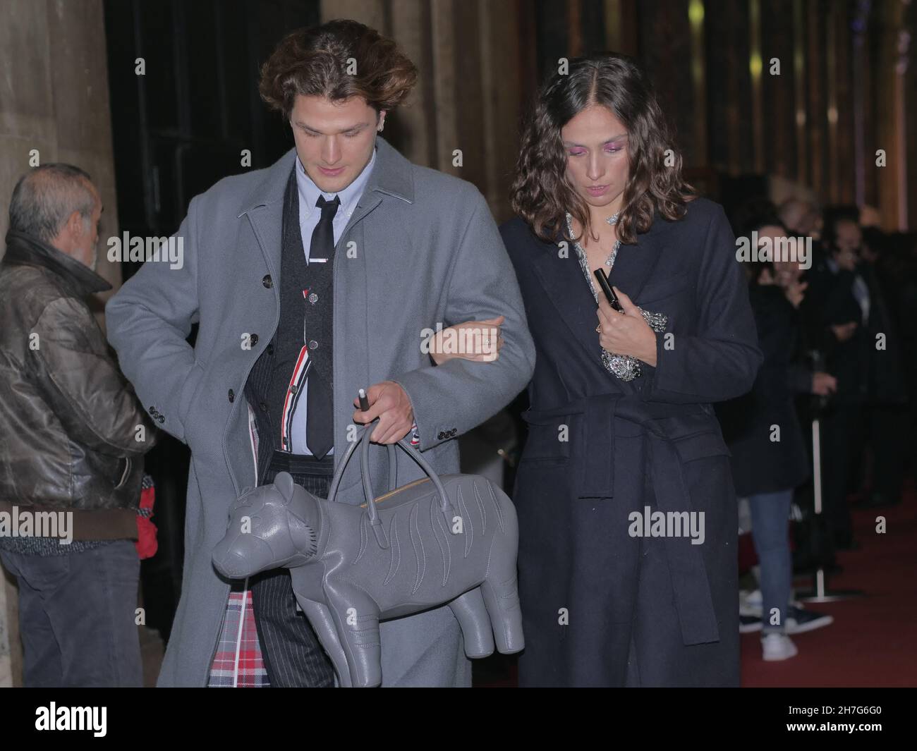 Erika Boldrin at the premiere of the film House of Gucci with numerous Italian and international guests including the protagonist lady Gaga Stock Photo