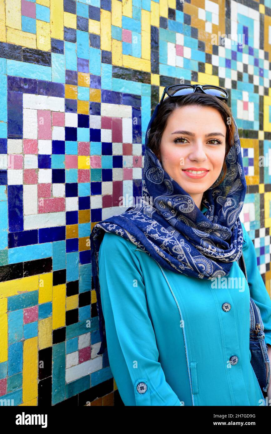 IRAN. TEHERAN. YOUNG FASHION WOMAN AT THE GOLESTAN PALACE Stock Photo -  Alamy