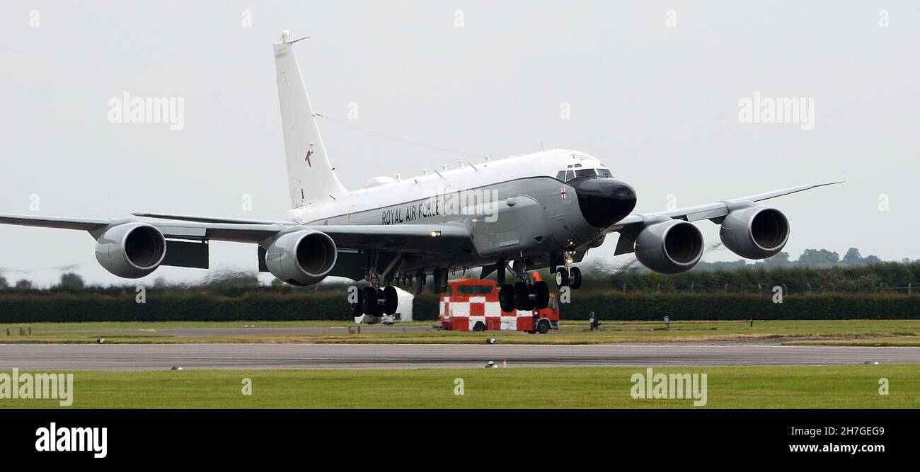 RAF Rivet Joint, RC135W, RAF Waddington,  Lincolnshire, ZZ664 Stock Photo