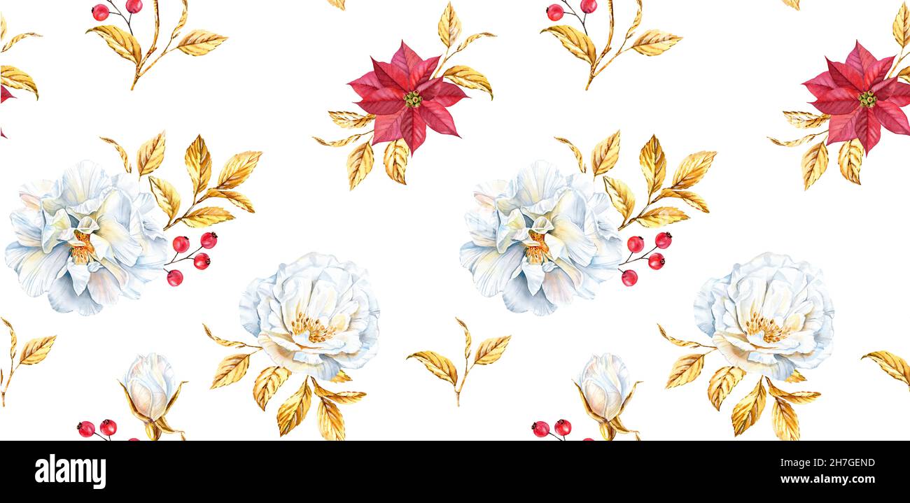 Seamless background with roses hi-res stock photography and images - Alamy