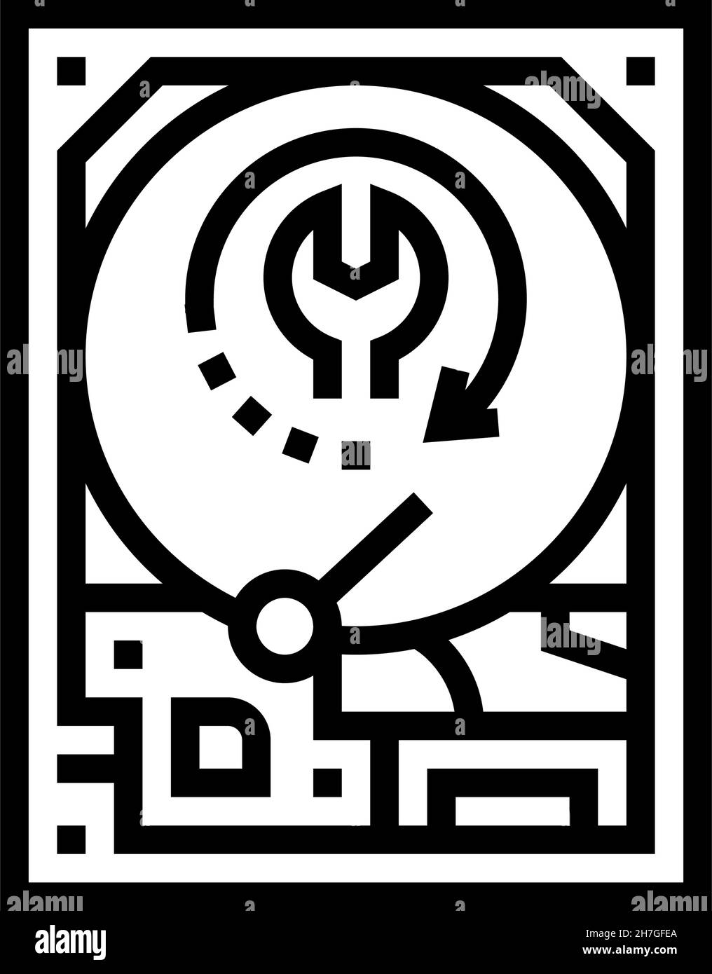 hard drive data recovery line icon vector illustration Stock Vector ...