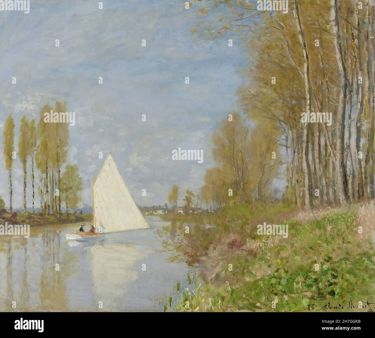 Claude Monet - Small Boat on the Small Branch of the Seine at ...