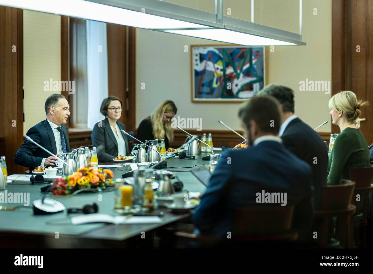 Heiko Maas (L), Executive Foreign Minister, and EvaMaria Liimets (R