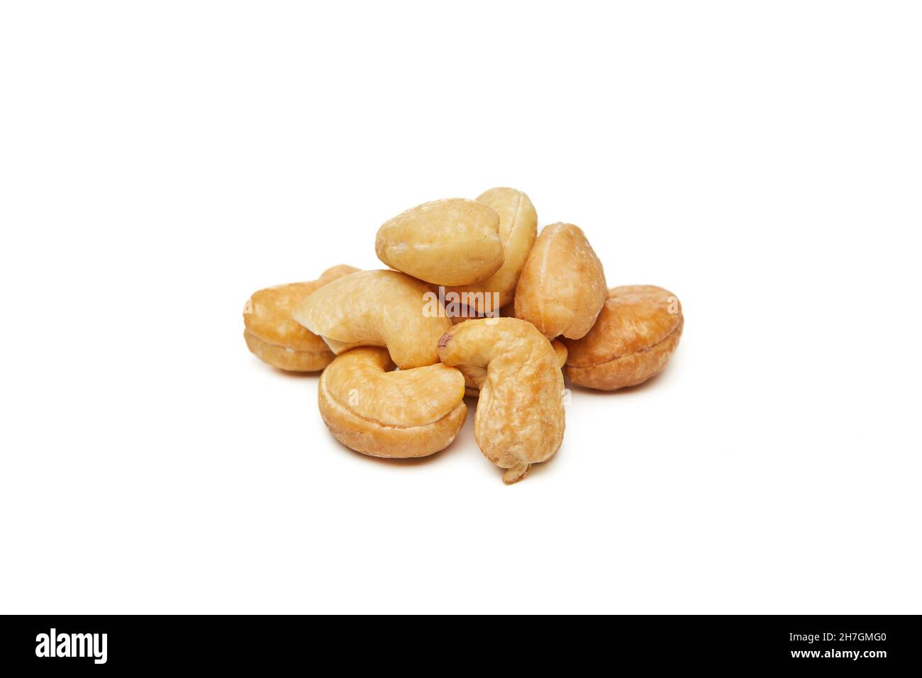 Cashew nuts isolated on a white background Stock Photo