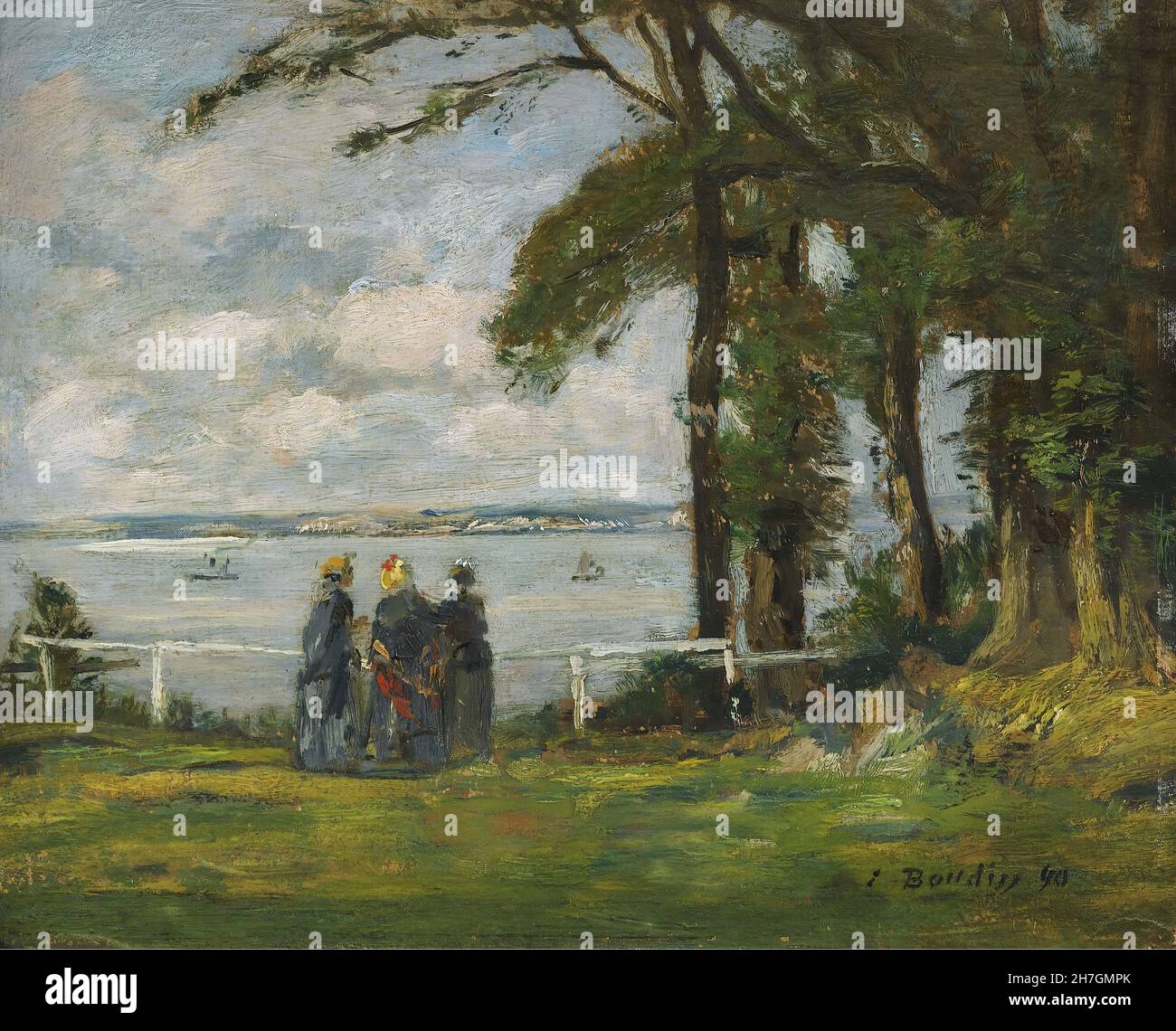 Eugene Boudin - Landscape with Three Women - 1890 Stock Photo - Alamy