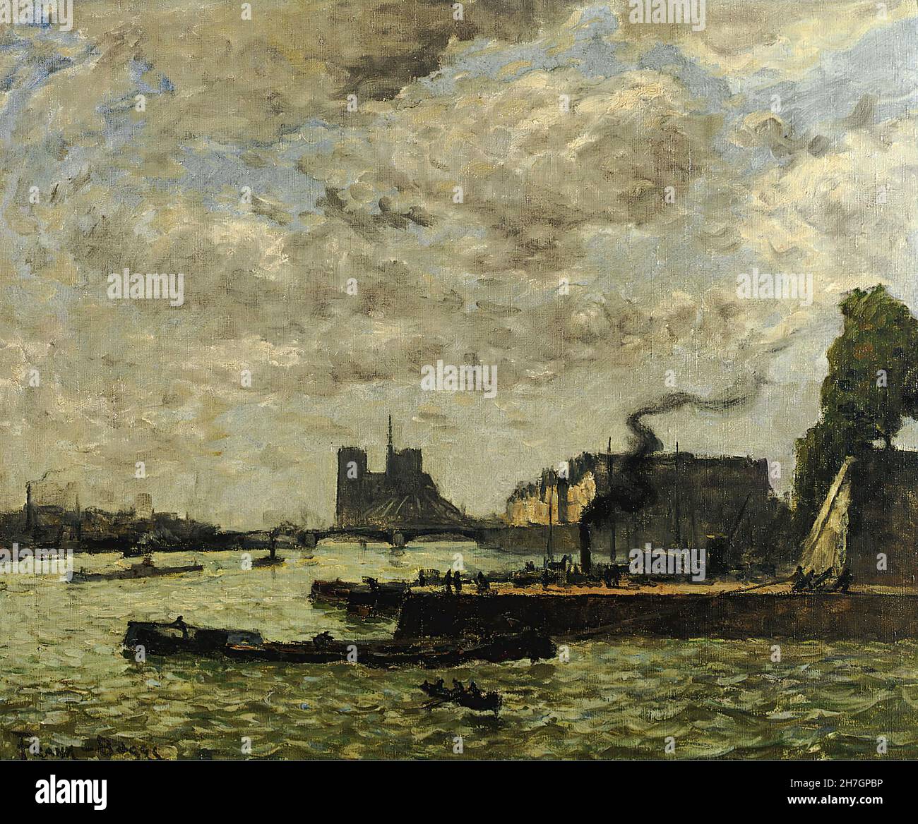 Frank Myers Boggs - The Quay of Henri IV and Notre-Dame Stock Photo