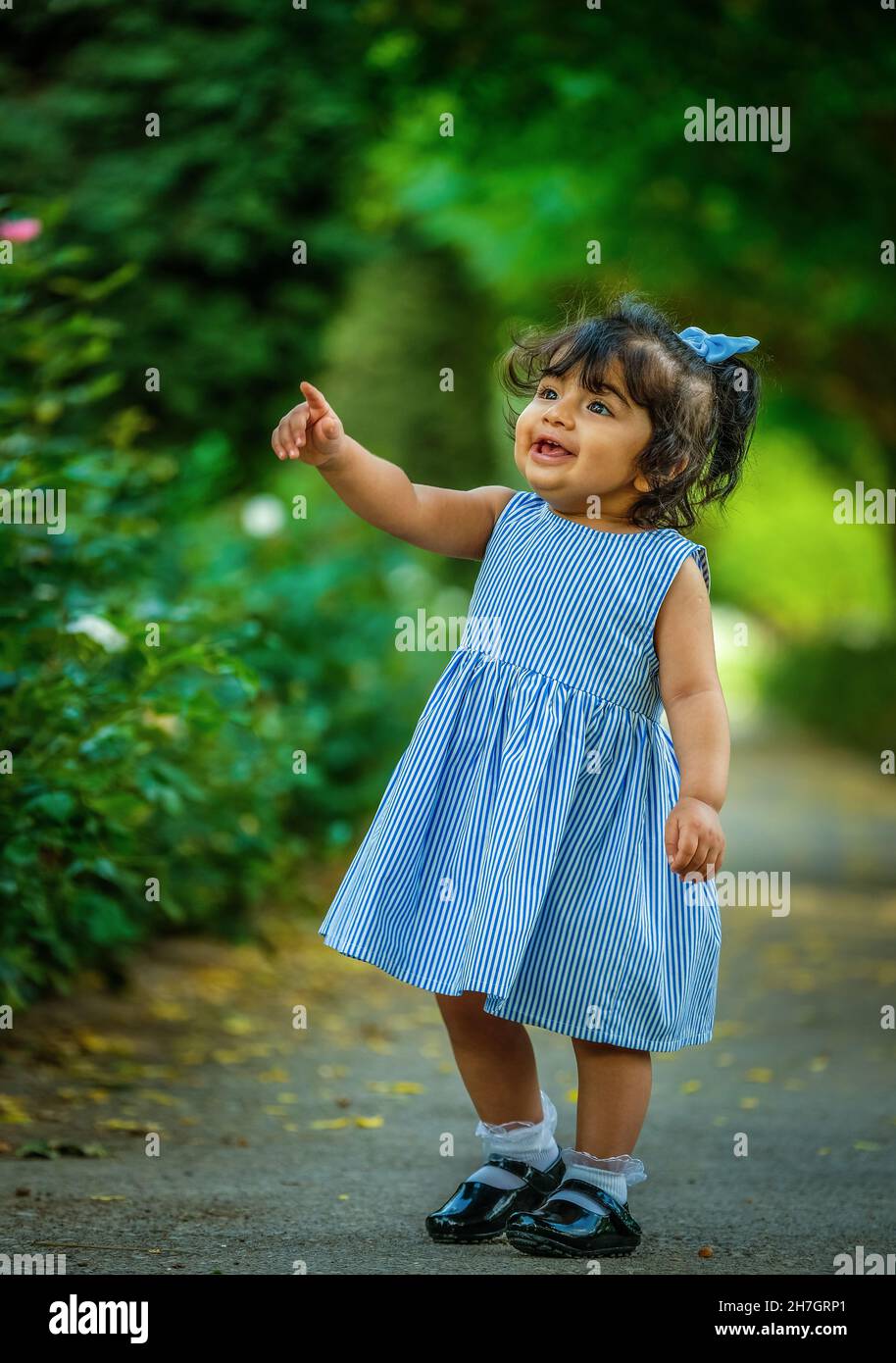 Little girl in nature Stock Photo