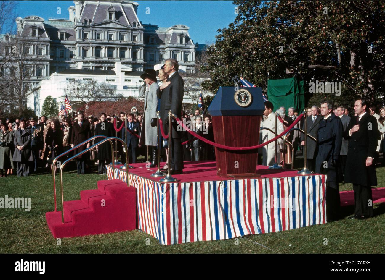 From left to right First lady Rosalynn Carter, Prime Minister Margaret