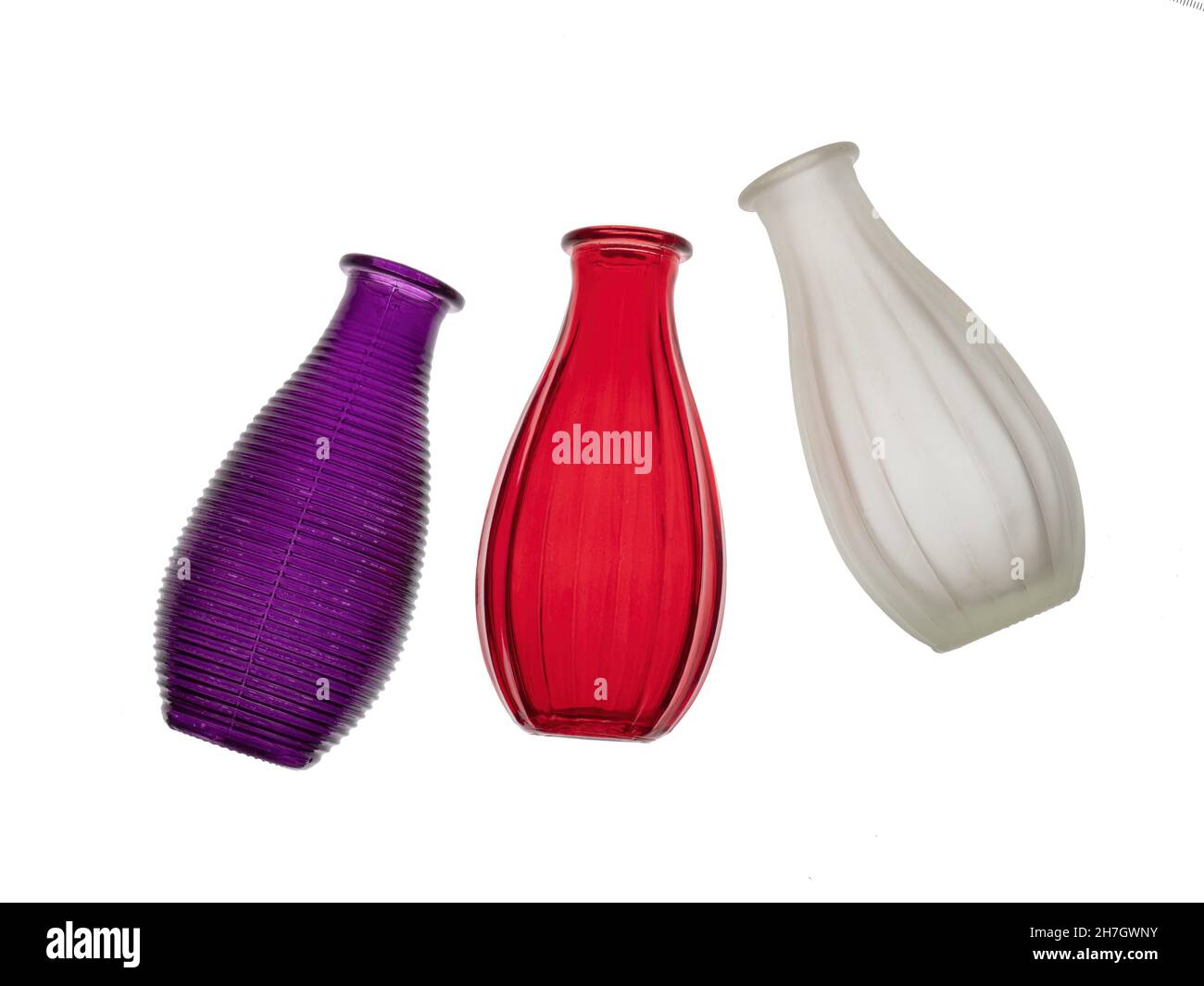 Decorative glass vases, isolated on white Stock Photo Alamy