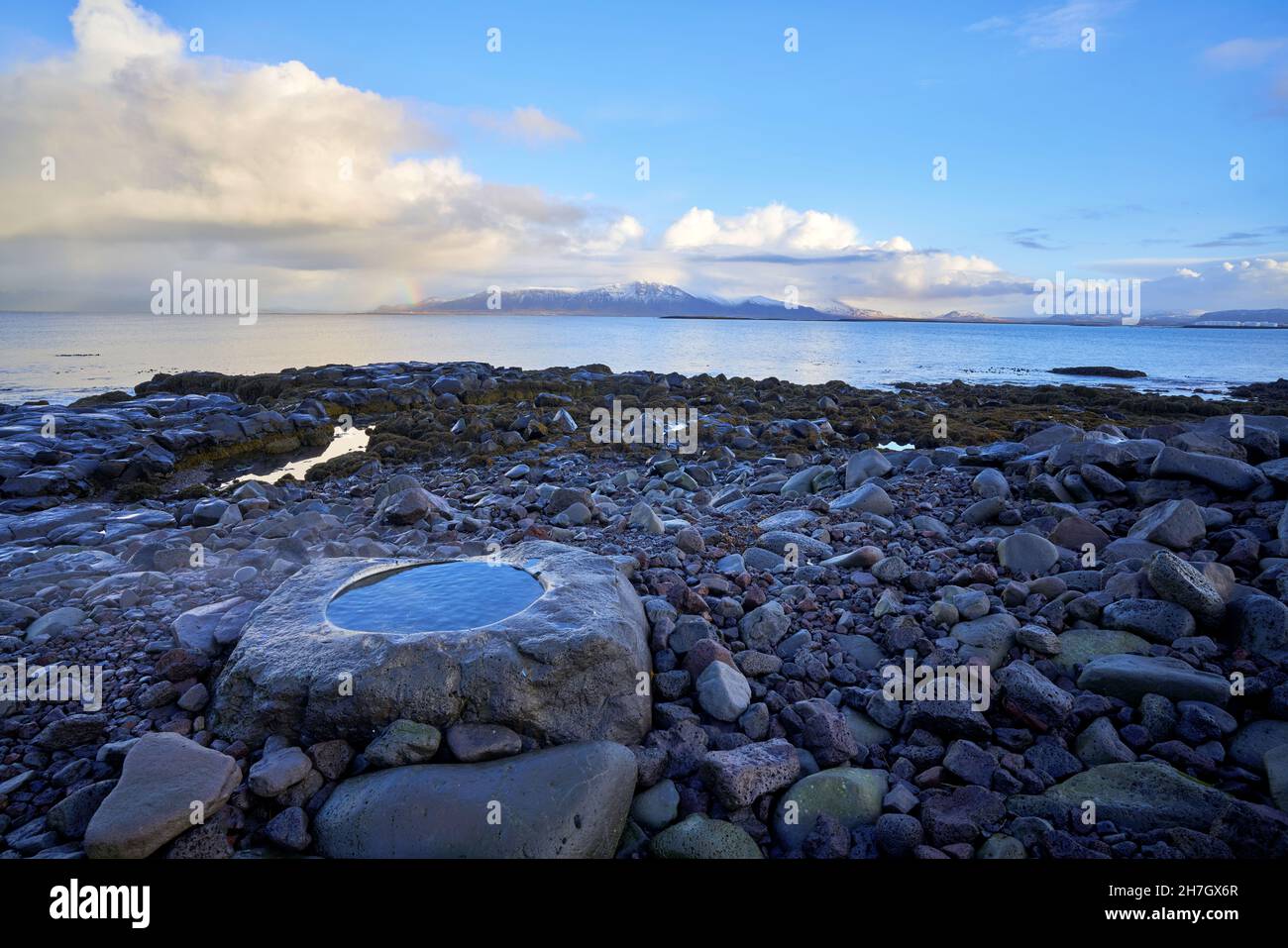 Photographs taken from the Sculpture and Shore walk in Reykjavik