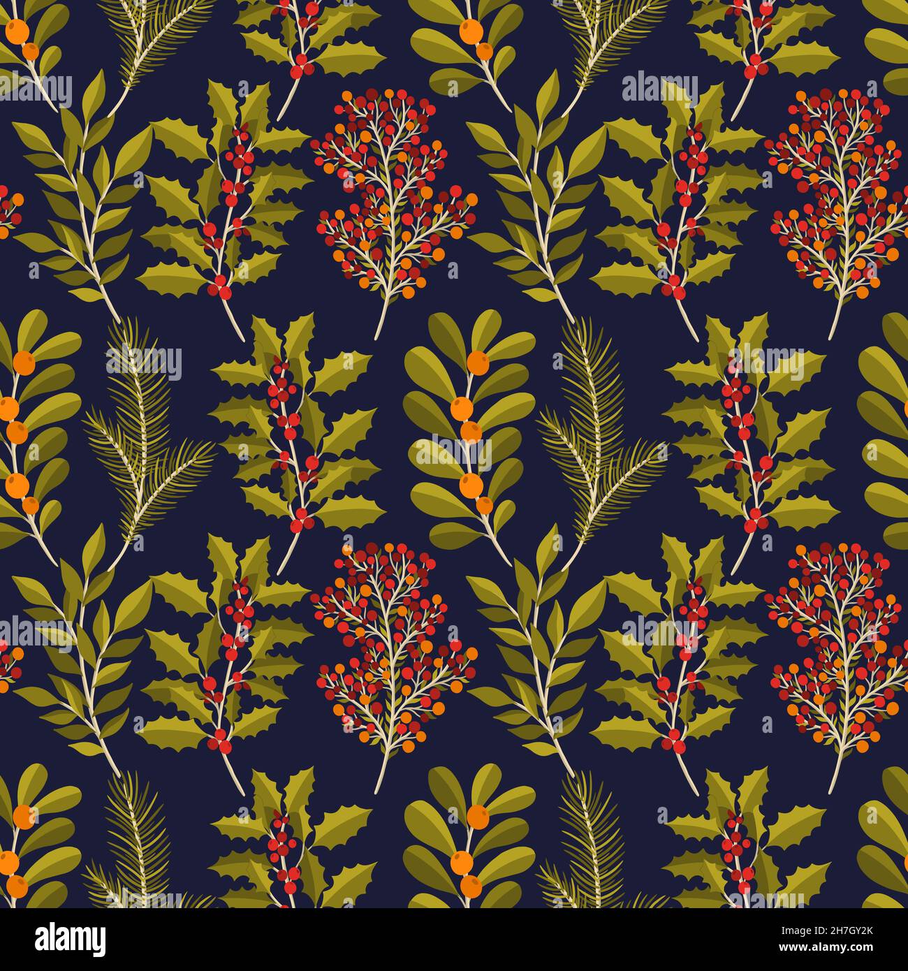 Christmas Floral Decorations 2022 Seamless Pattern Branch Christmas Floral Plant.new Year 2022 Ornament. Decoration Botanical Design Stock Vector Image & Art - Alamy