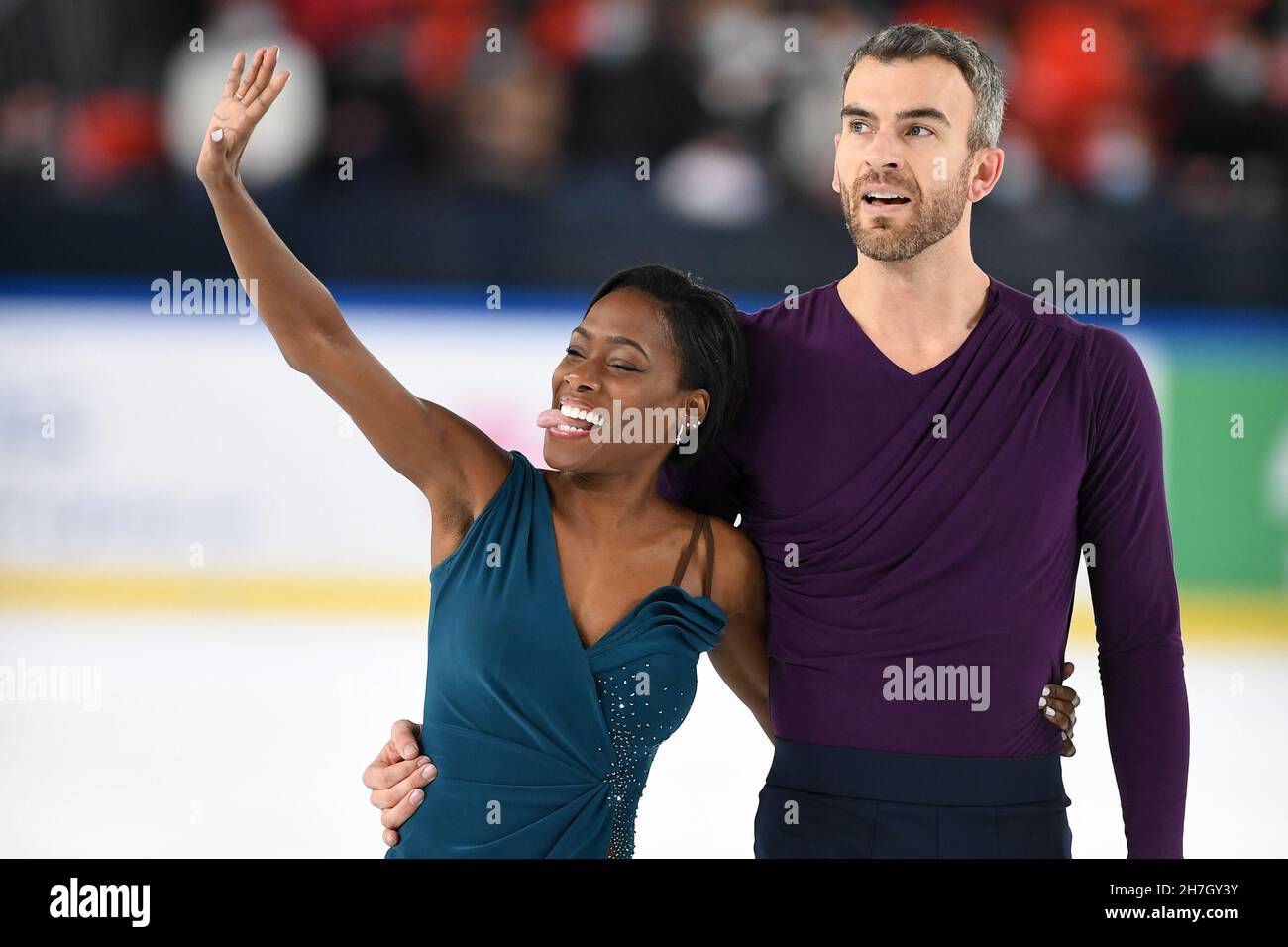 Vanessa James Eric Radford France During Pairs Free Program At The Isu Grand Prix Of Figure Skating Internationaux De France At Polesud Ice Rink Complex On November 21 In Grenoble