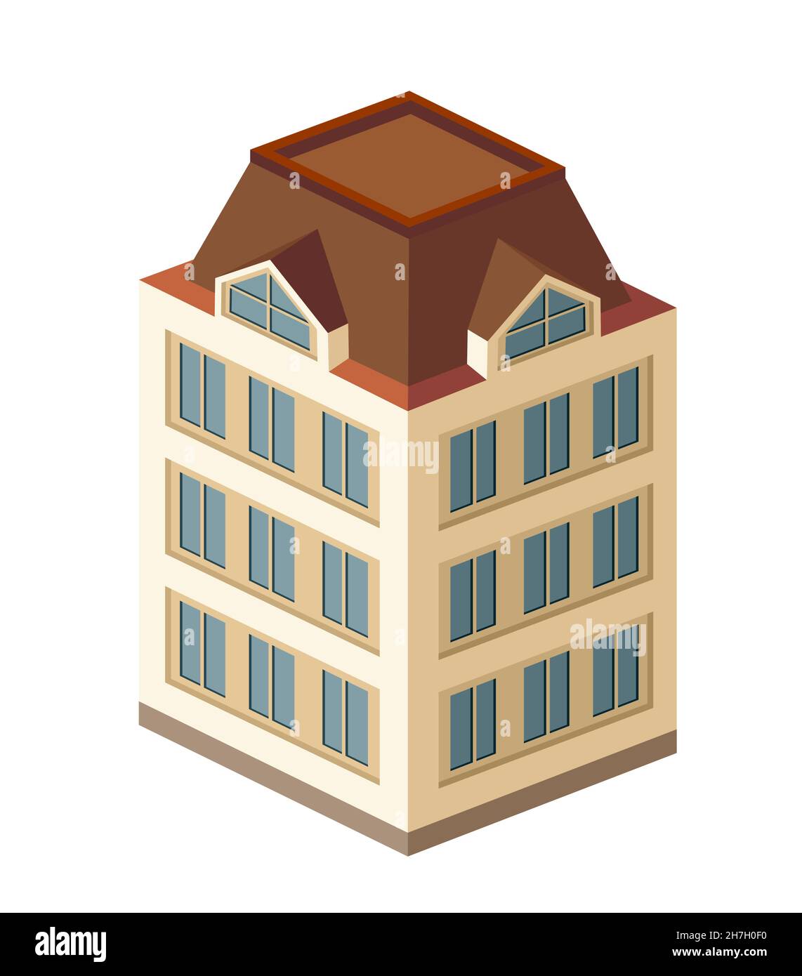 Single historic retro building city house vector facade Stock Vector ...