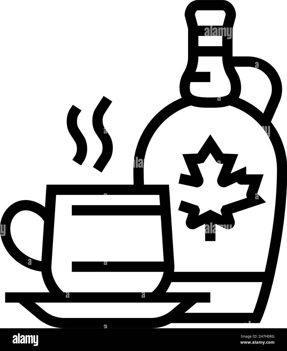 drink with maple syrup line icon vector illustration Stock Vector Image