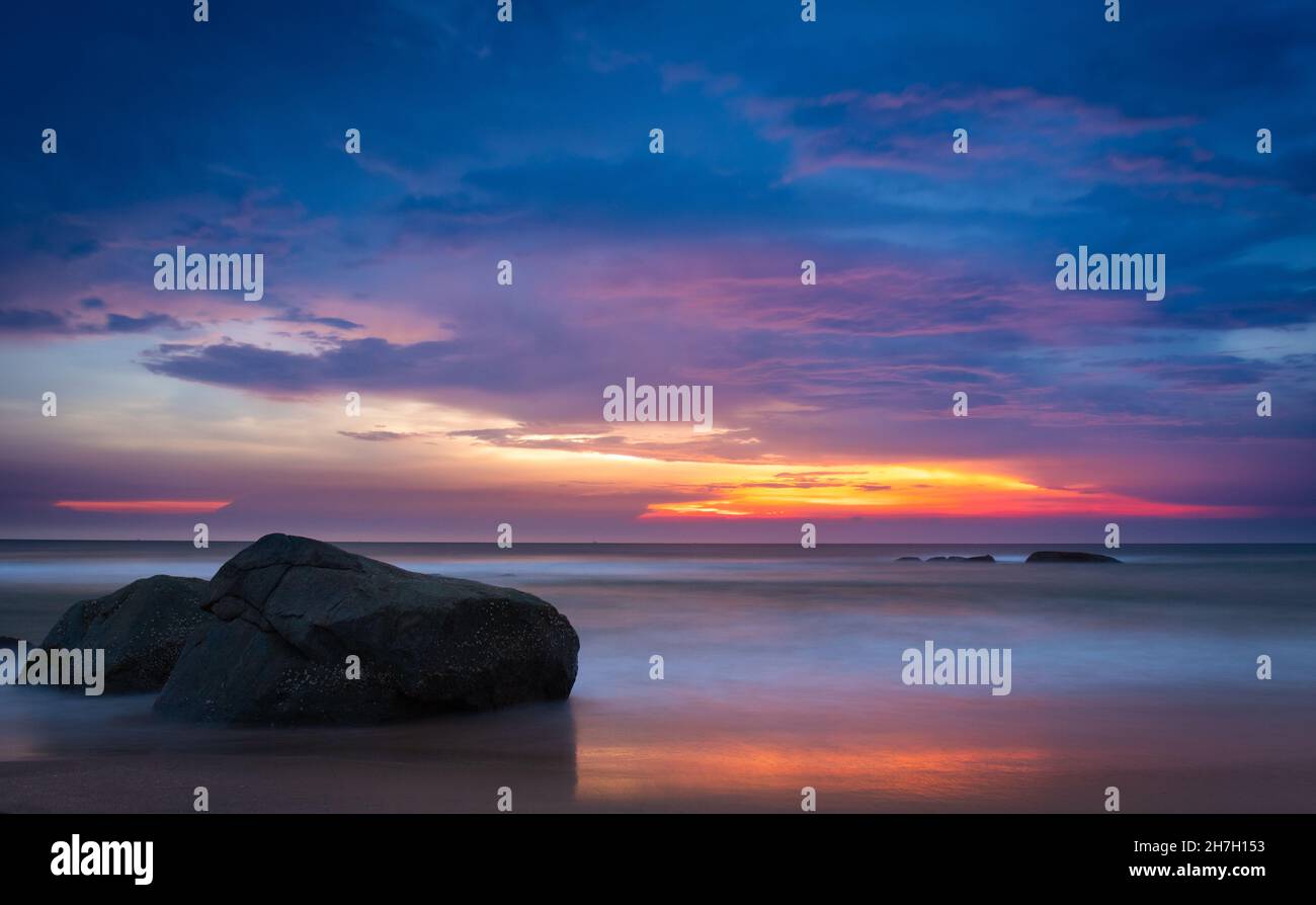 Beautiful Sunset at Agonda Beach - Goa, India Stock Photo