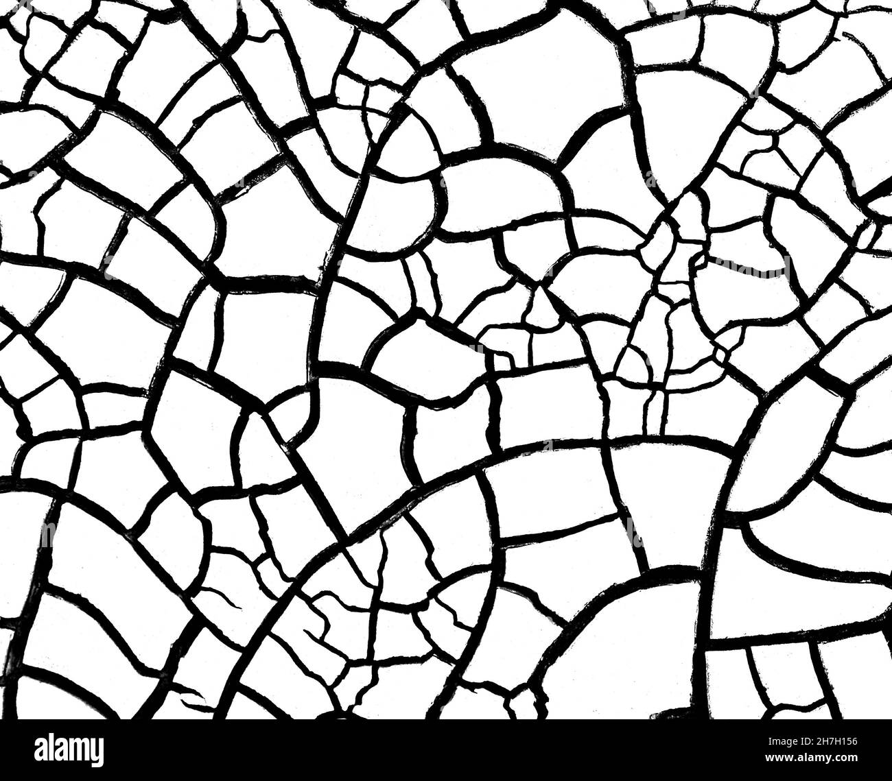Cracked clay, natural texture black and white overlay Stock Photo
