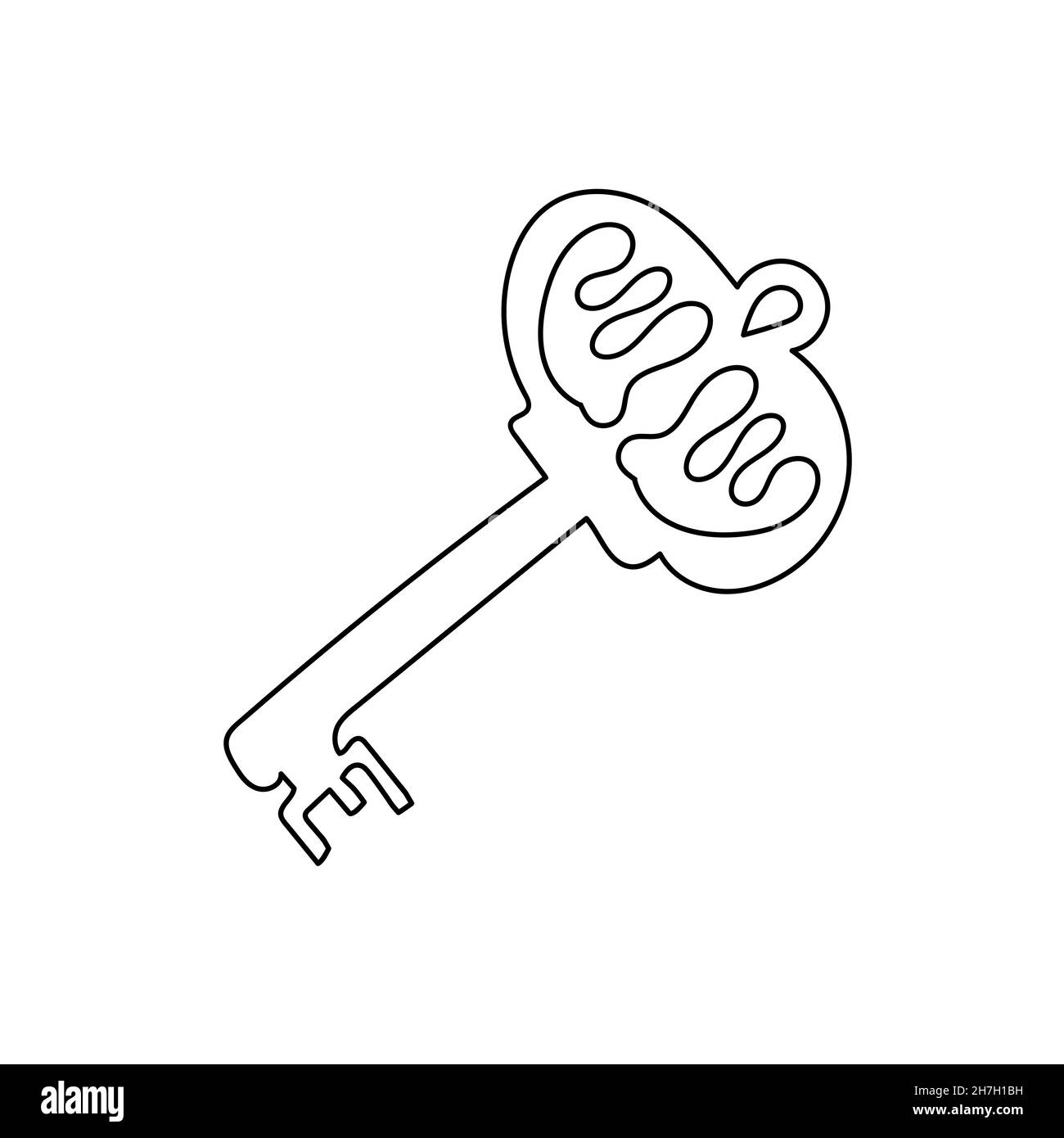 Simple coloring page. Vintage key. Black and white illustration for coloring  book, pages Stock Vector Image & Art - Alamy