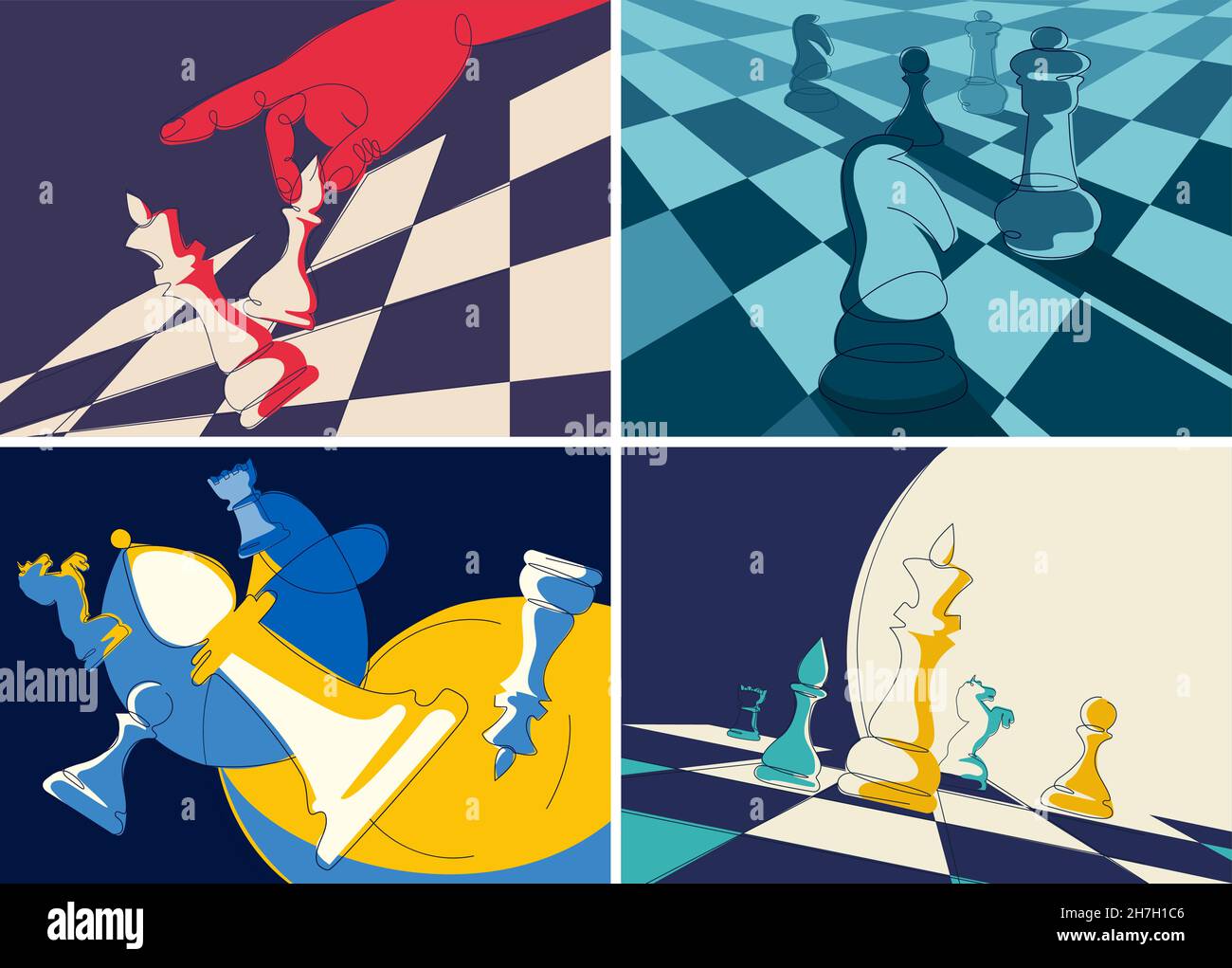Chess pieces vector silhouette hi-res stock photography and images - Alamy