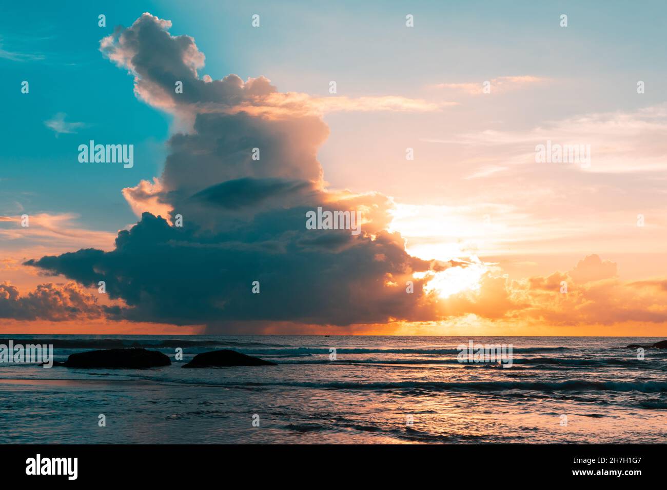 Beautiful Sunset at Agonda Beach - Goa, India Stock Photo